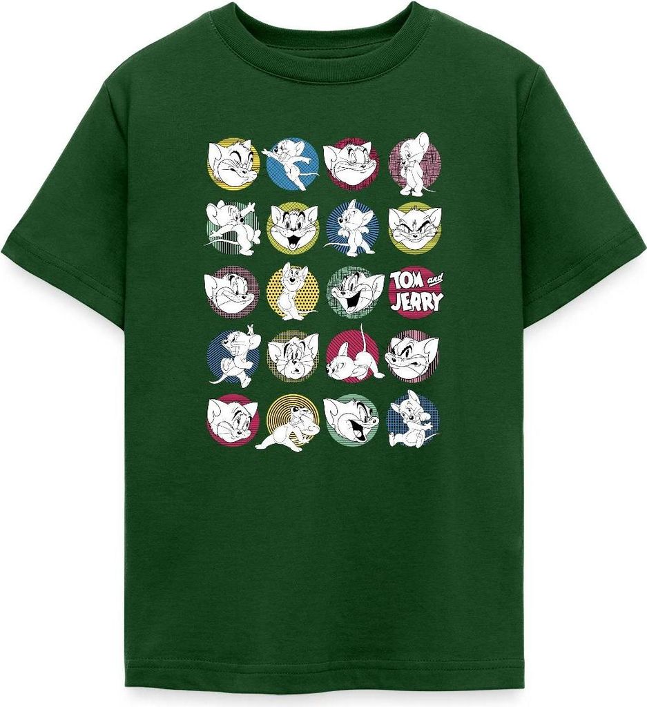 Spreadshirt Tom Und Jerry Ikonische Ausdrücke Teenager T-Shirt, 152/164 (12-14 Jahre), Forstgrün