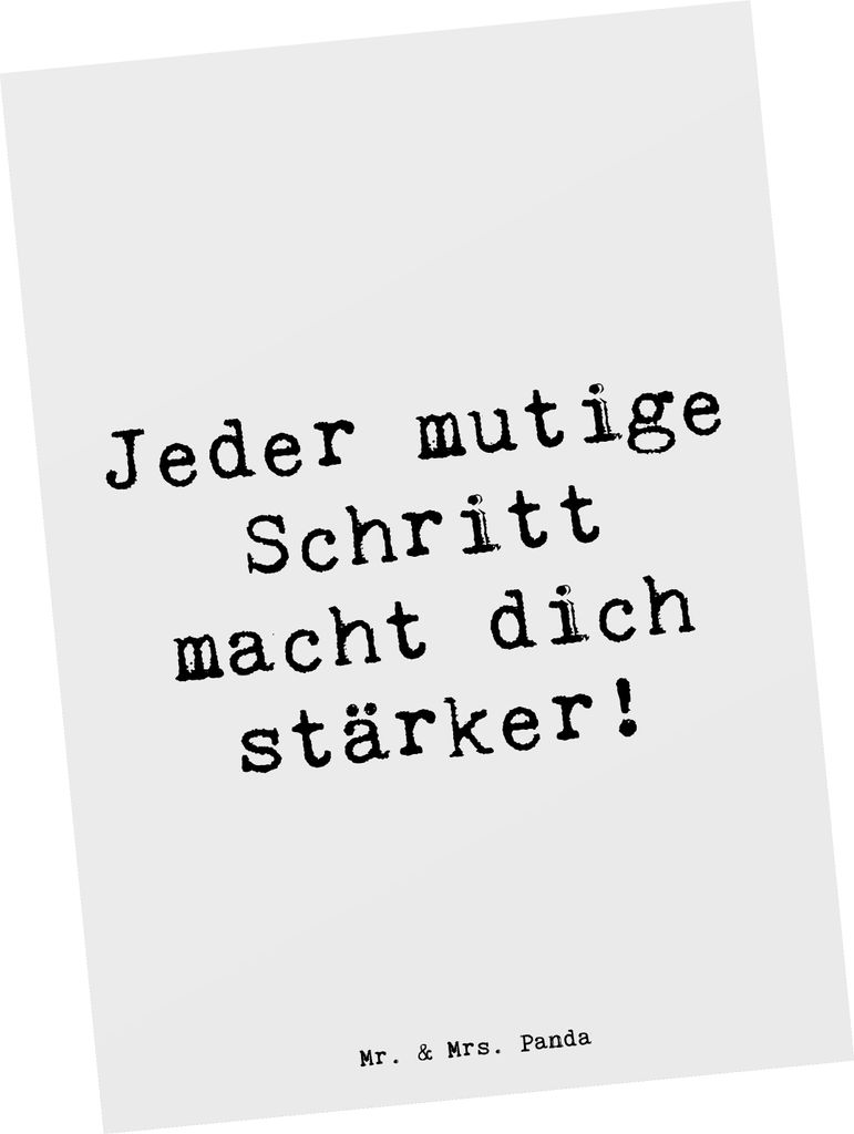 Mr. & Mrs. Panda Postkarte Spruch Angst überwinden - Weiß - Geschenk, Inspiration, Postkarten, Unterstützung, Vertrauem, ermutigen, bildkarte, G...