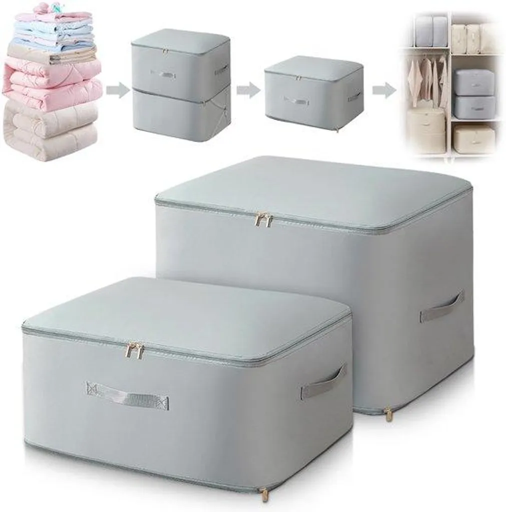 Housse de rangement sous vide pour matelas sans pompe - Modèle XL bleu