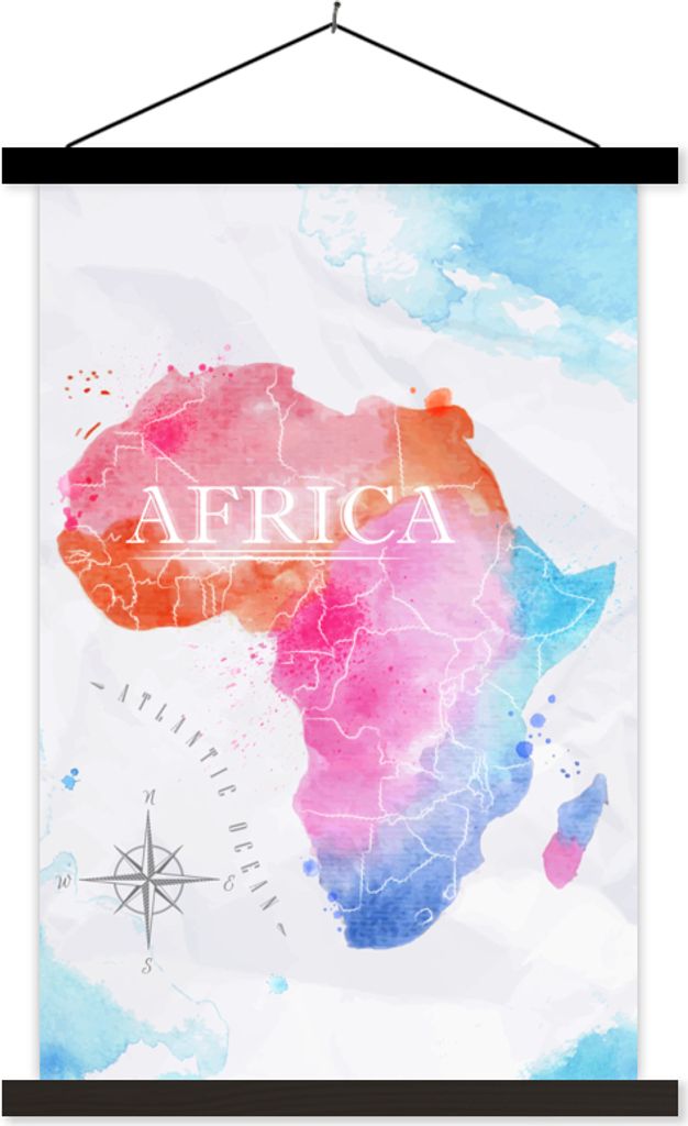 MuchoWow Textilposter Afrika - Farben - Ölfarben 40x60 cm mit schwarzem Rahmen - Wanddekorationen