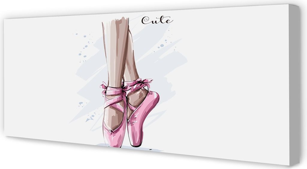 Leinwandbild 125x50 Wandkunst rosa Ballettschuhe