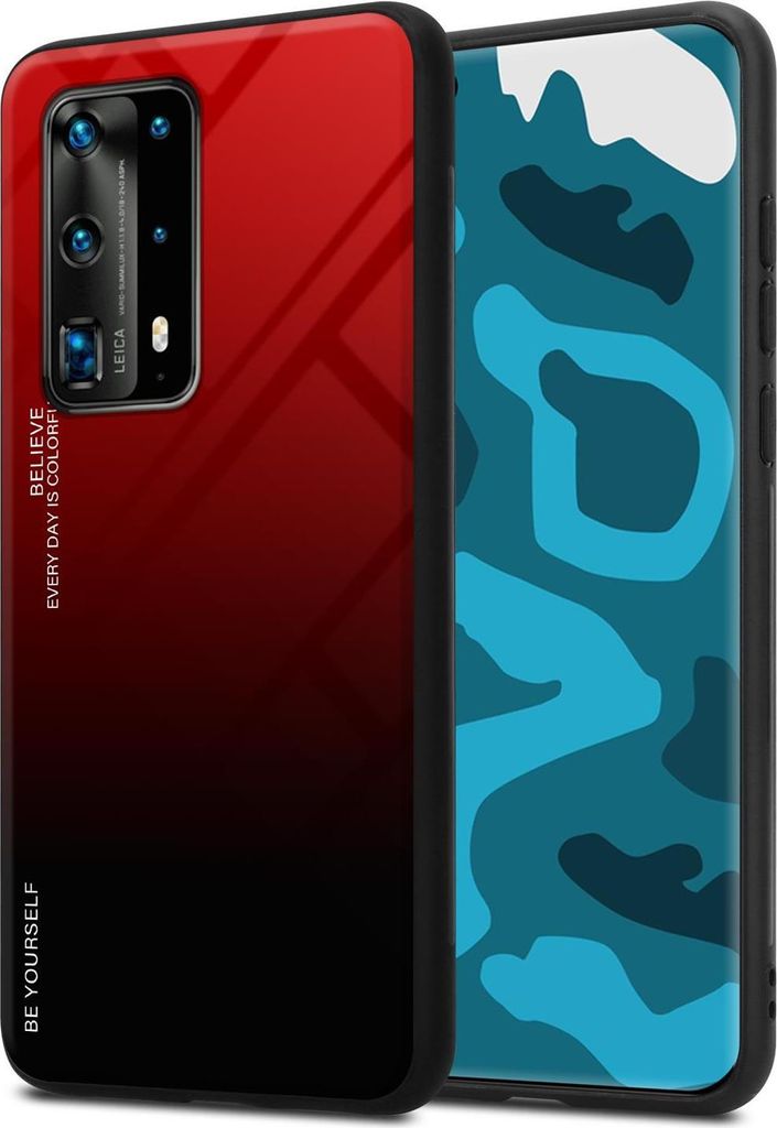 Cadorabo Hülle für Huawei P40 PRO / P40 PRO+ Schutz Hülle in Schwarz Handyhülle TPU Etui Cover Case Tempered Glas