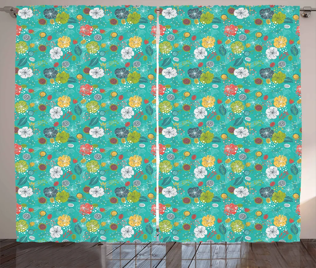 Tenda Shabby Chic ABAKUHAUS 280x175 cm | Fiori di Primavera