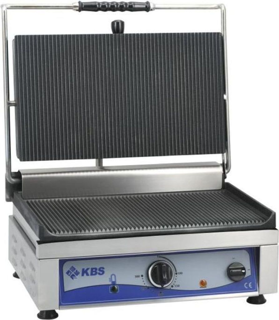 KBS Kontaktgrill Grillfläche 36x27 cm oben und unten gerillt 1 Heizzone 230 Volt