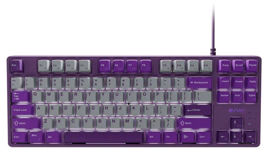 FURY Kanabo K2 Gaming-Tastatur US weiße Hintergrundbeleuchtung mechanisch grau-violett