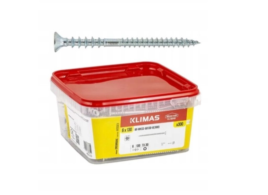 Klimas Justierschrauben weiß 6x120 - 300 Stk.