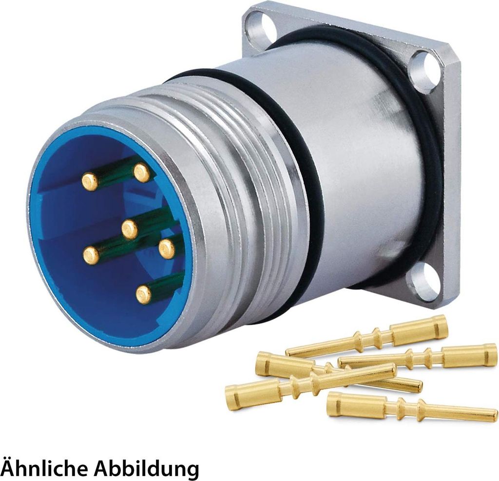 HUMMEL SET inkl. Kontakte M23 Leistung Gerätesteckverbinder, Crimpeinsatz gerade Polzahl 3+4+PE, Stift mit