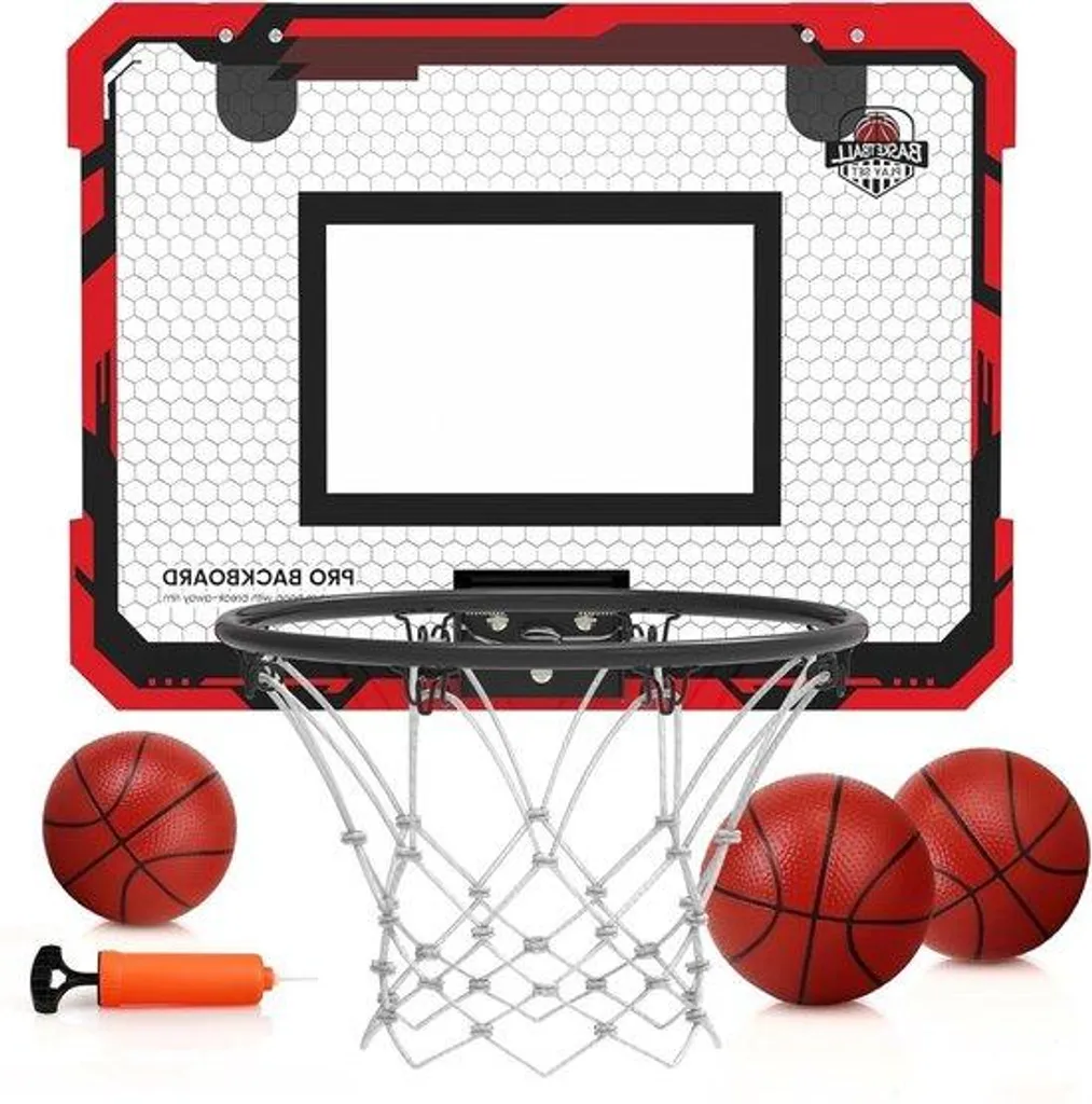 Filet de basket pour enfant résistant - Panier basketball rouge 25cm