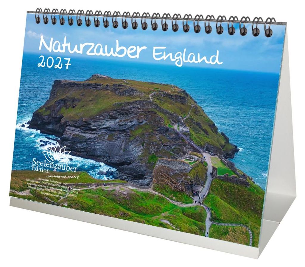 Naturzauber England DIN A5 Tischkalender für 2027 Landschaft Natur Reise Land Urlaub - Seelenzauber