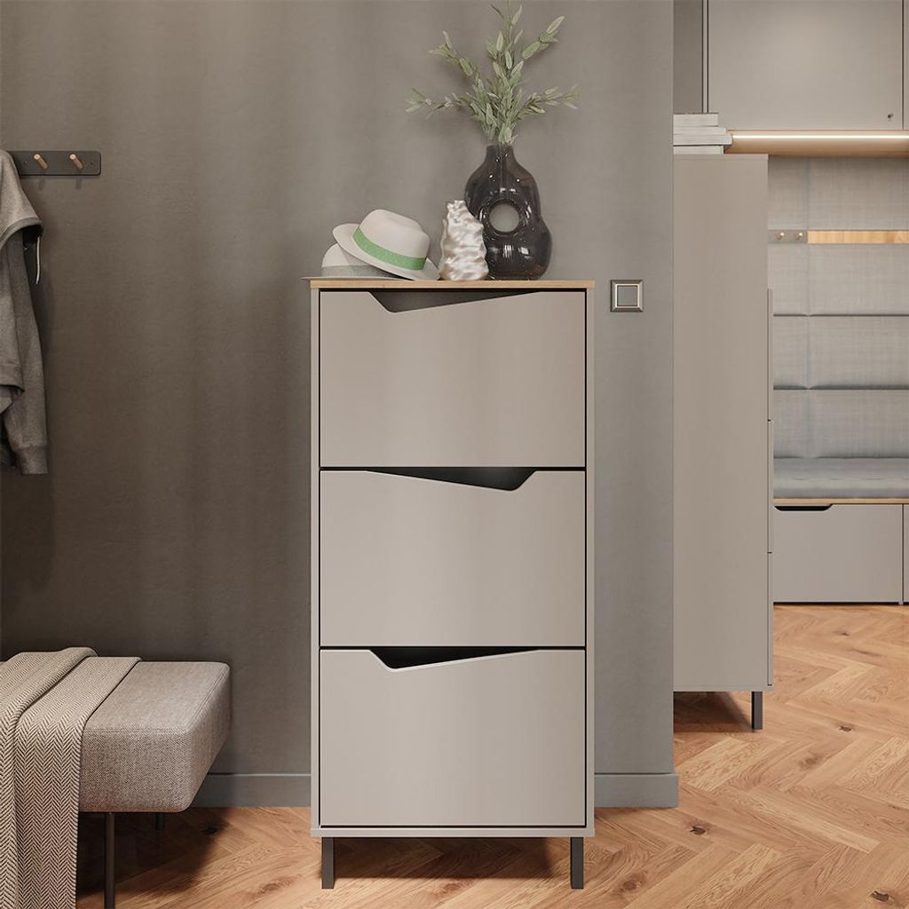 Vicco Schuhkipper Marelle, 60 x 129.5 cm mit 3 Fächern, Greige/Artisan