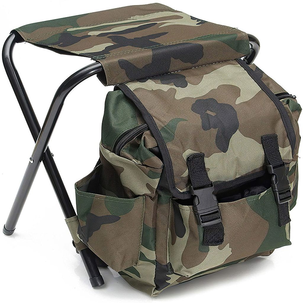 Campingstuhl,10L Bergsteiger Rucksackstuhl, Klappstuhl mit 200 kg Tragfähigkeit für Angeln, Picknick und Bergsteigen