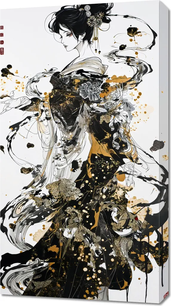 Quadro 50x90 cm Odissee a Inchiostro - Arte Moderna Parete Soggiorno