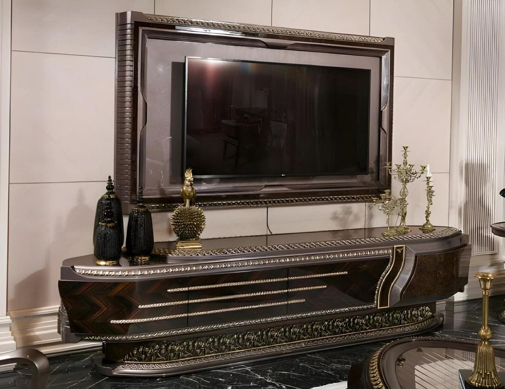 Brauner Holz TV-Ständer Designer RTV Möbel Edler TV-Unterschrank