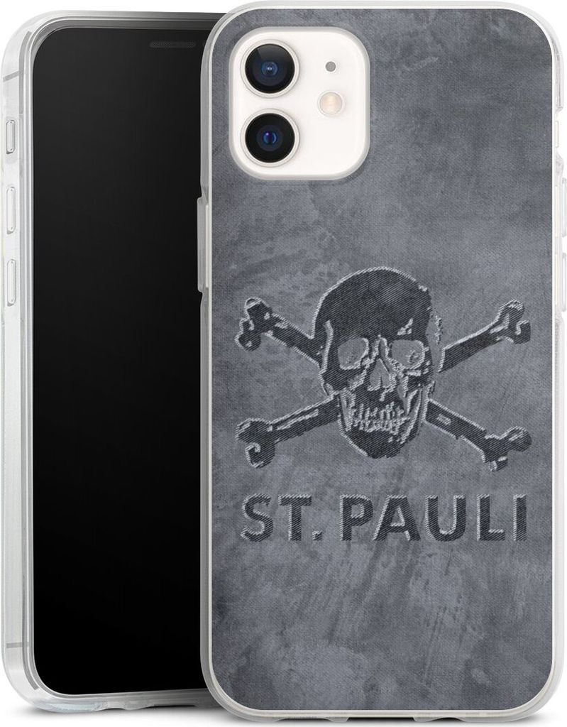 DeinDesign Handyhülle für Apple iPhone 12 Pro Silikon Hülle Case Smartphone Schutzhülle Beton FC St. Pauli Logo