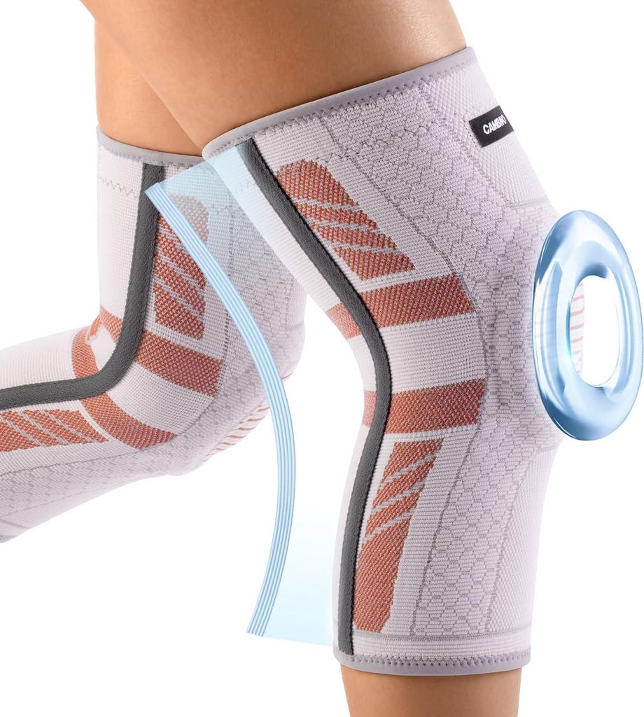 CAMBIVO Kniebandage Männer Damen X2 mit PMMA Stabilisatoren & Patella-Polster, Bandage Knie Rutschfest & Atmungsaktiv, Knee Support für Meniskusr...