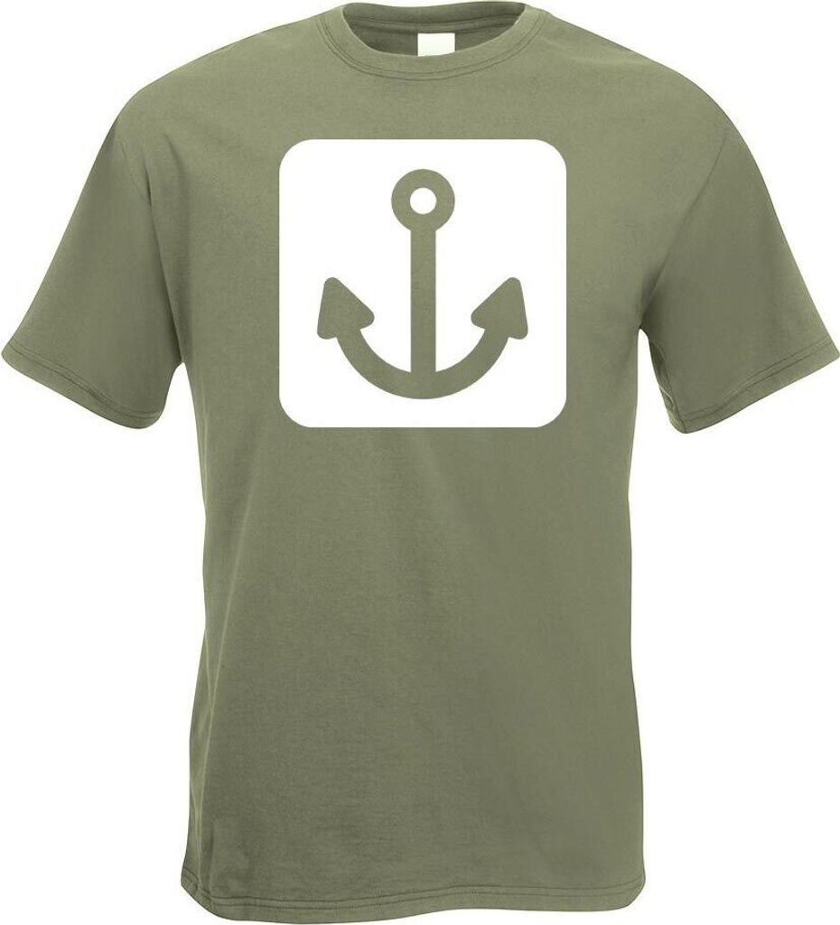 Kiwistar - T-Shirt - Olive - Hafen Ankerplatz Piktogramme Herren Funshirt Bedruckt Design Sprüche Spruch Motive - mit Motiv Bedruckt - Funshirt De...