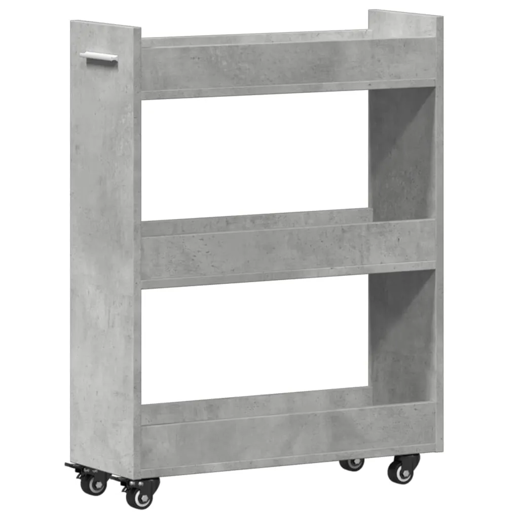 vidaXL Armadio con Rotelle Grigio Cemento 60x22x79 cm | Mobiletto Salvaspazio