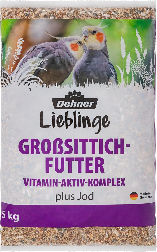Dehner Lieblinge Vogelfutter Großsittichfutter, mit Vitamin-Aktiv-Komplex und Jod, 5 kg