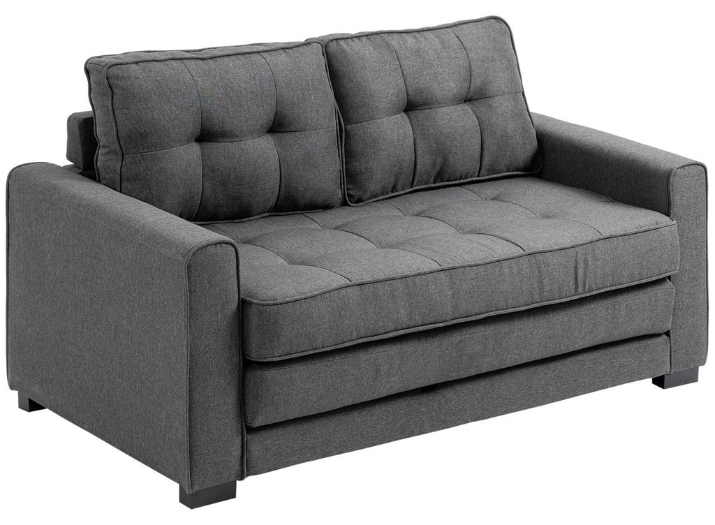 HOMCOM: Sofá cama abatible de 2 plazas, sofá tapizado en Imagen del producto 