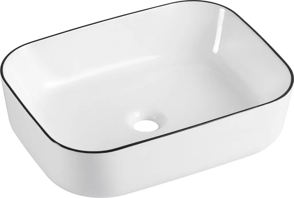 Vasque à poser pour salle de bain ALIX rectangulaire céramique 48cm