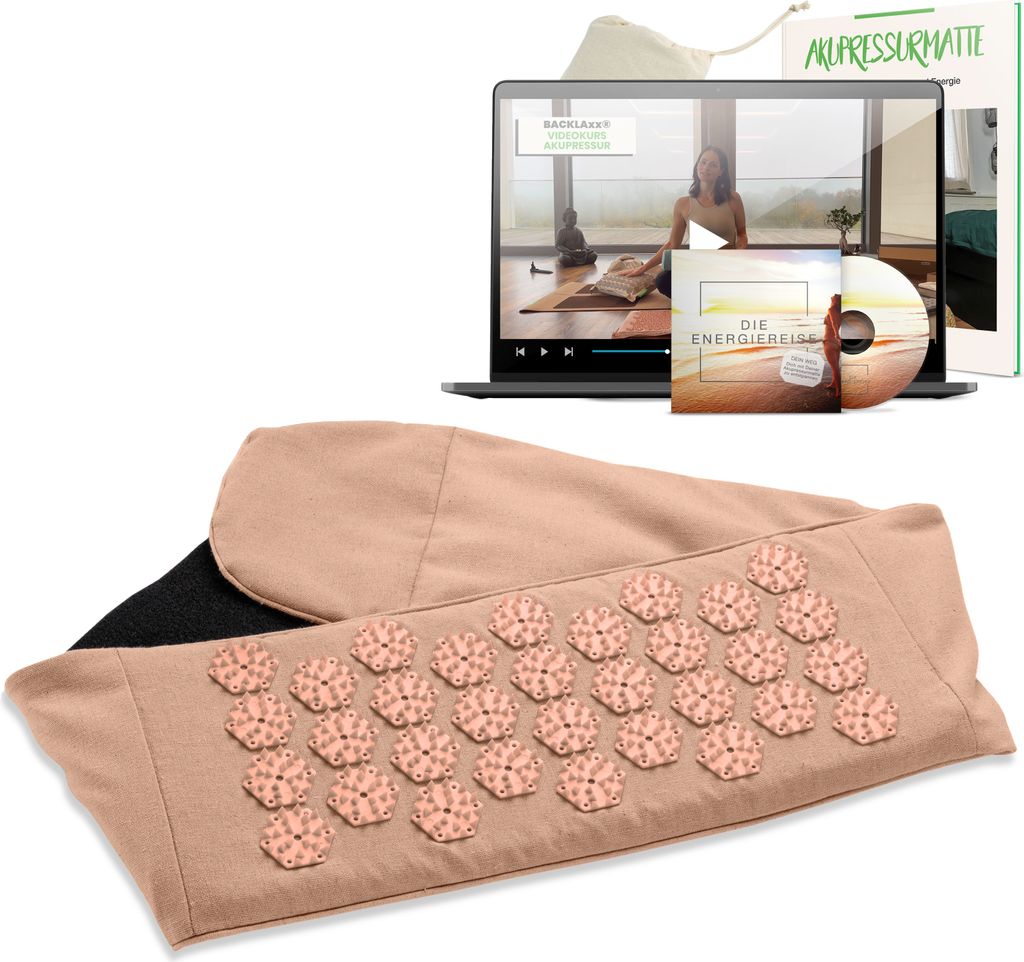 BACKLAxx Akupressur Gürtel gegen Rückenschmerzen für zu Hause und unterwegs. Rückenschmerzen Gürtel verstellbar bei Verspannungen, Rückengu...