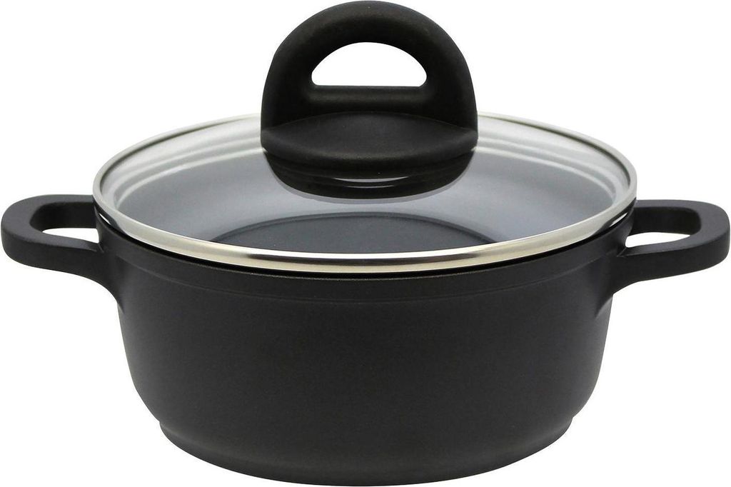 Kochtopf - Ø 16 cm - Schwarz - Aluminiumguss - mit Produktbild 