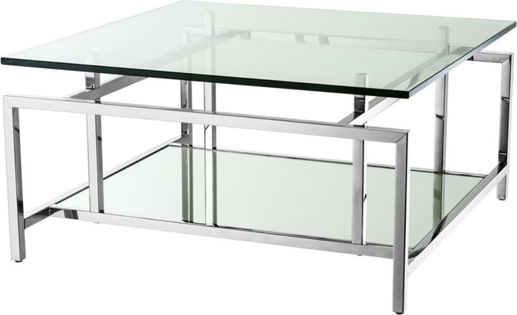 Casa Padrino Wohnzimmertisch Silber 70 x 70 x H. 35 cm - Luxus Couchtisch