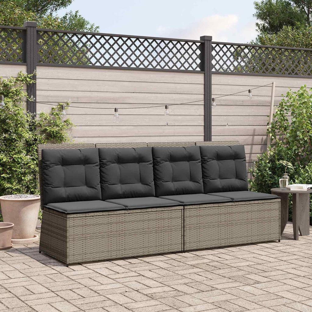"Schlussverkauf" Gartenbank moderne - Parkbank/Sitzbank - Grau Poly-Rattan C12125