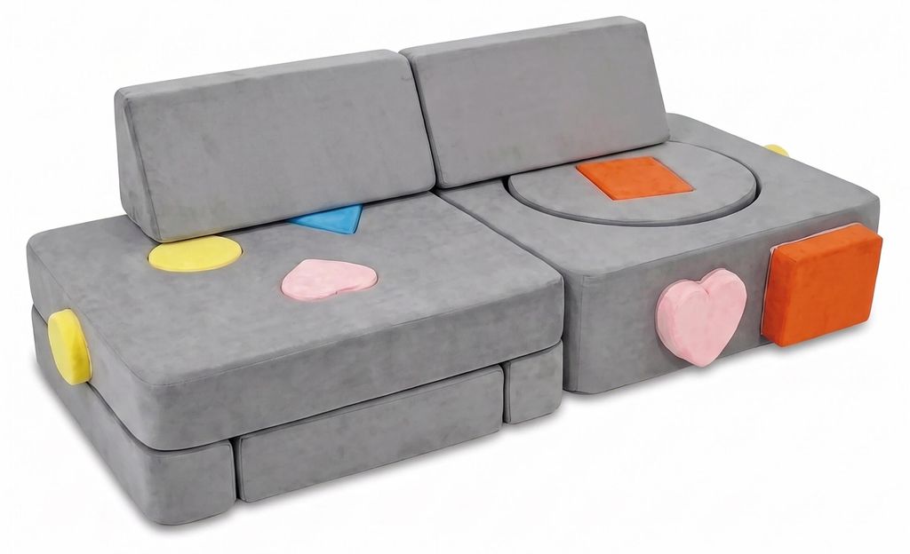 Relaxdays Kinder-Spielsofa, modular, 18-tlg., weiche Produktbild  KI-generiertes Bild