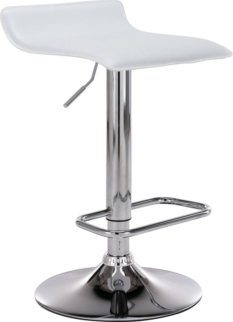 TPFLiving Barhocker Dynasty One Gestell Metall in Chromoptik Kunstleder Weiß