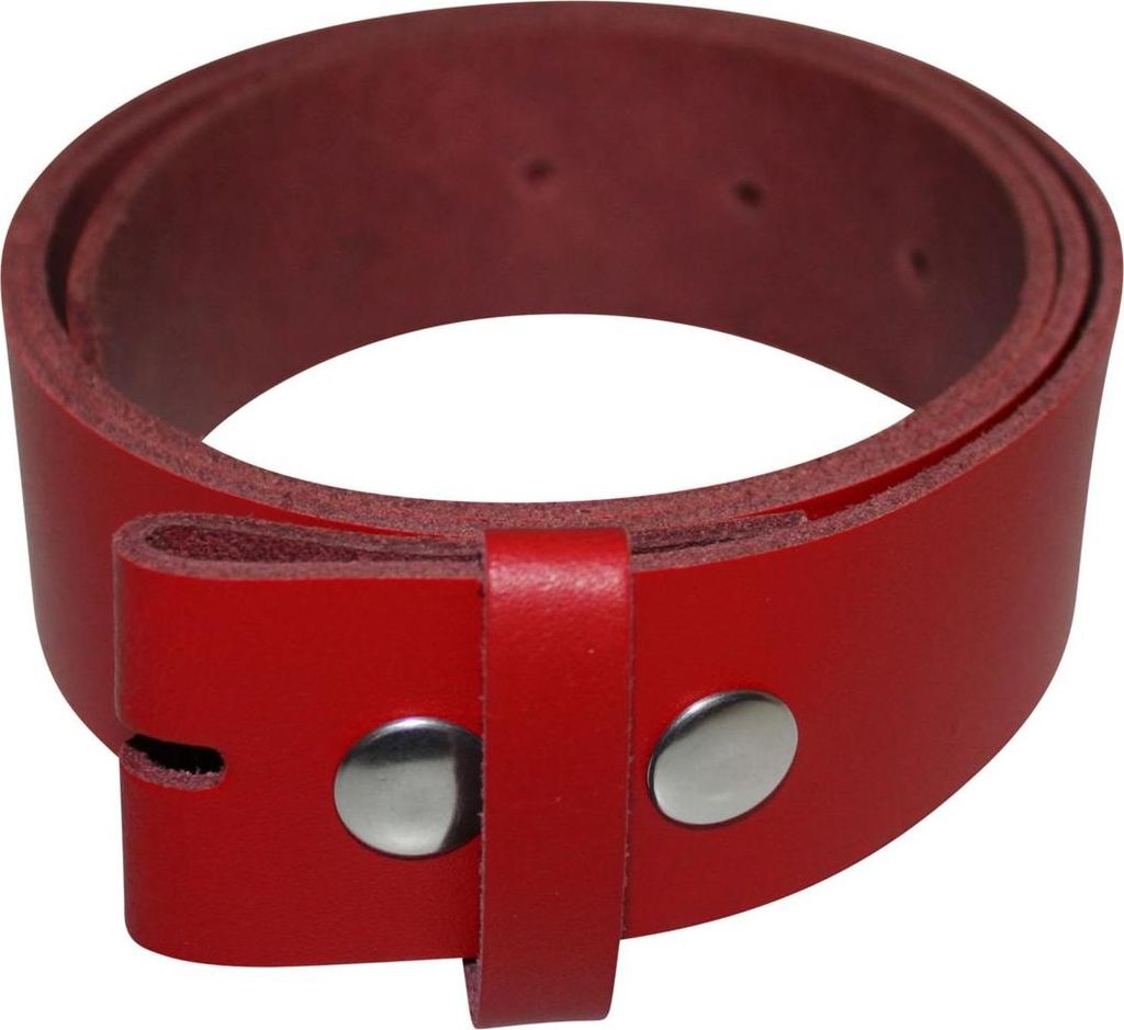 Ledergürtel – Gürtel ohne Schnalle – rot – 4 cm – 110 cm