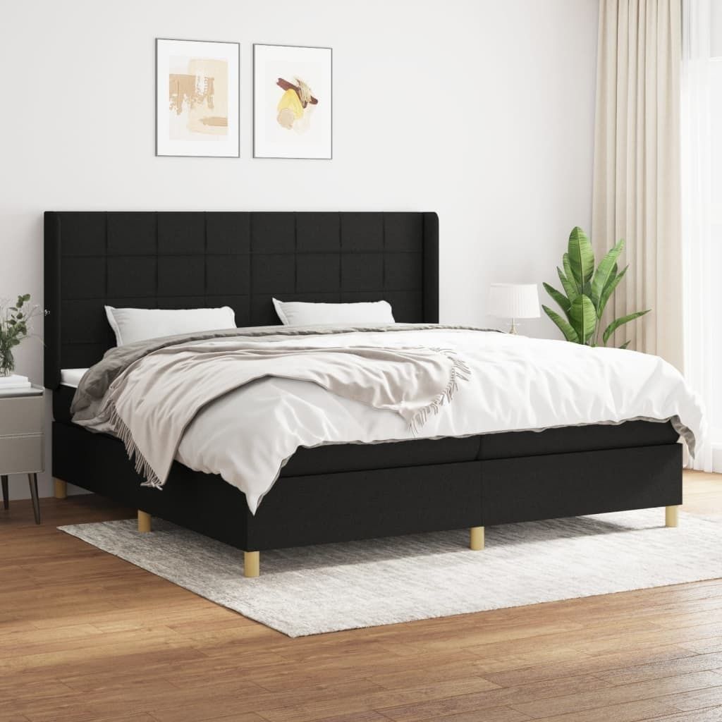 Maison Exclusive - Boxspringbett mit Matratze Schwarz 200x200 cm Stoff