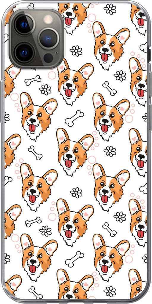 MuchoWow Handyhülle Schutzhülle Hülle für Telefoonhoesje iPhone 13 Pro Max Muster - Hund - Corgi - Jungen - Mädchen - Kinder - Kinder Siliko...