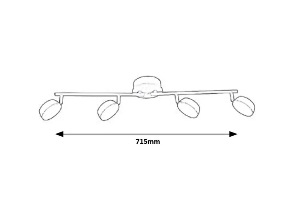 Réglette LED 4 points 16W Hedwig blanc mat télécommandée design moderne - 3