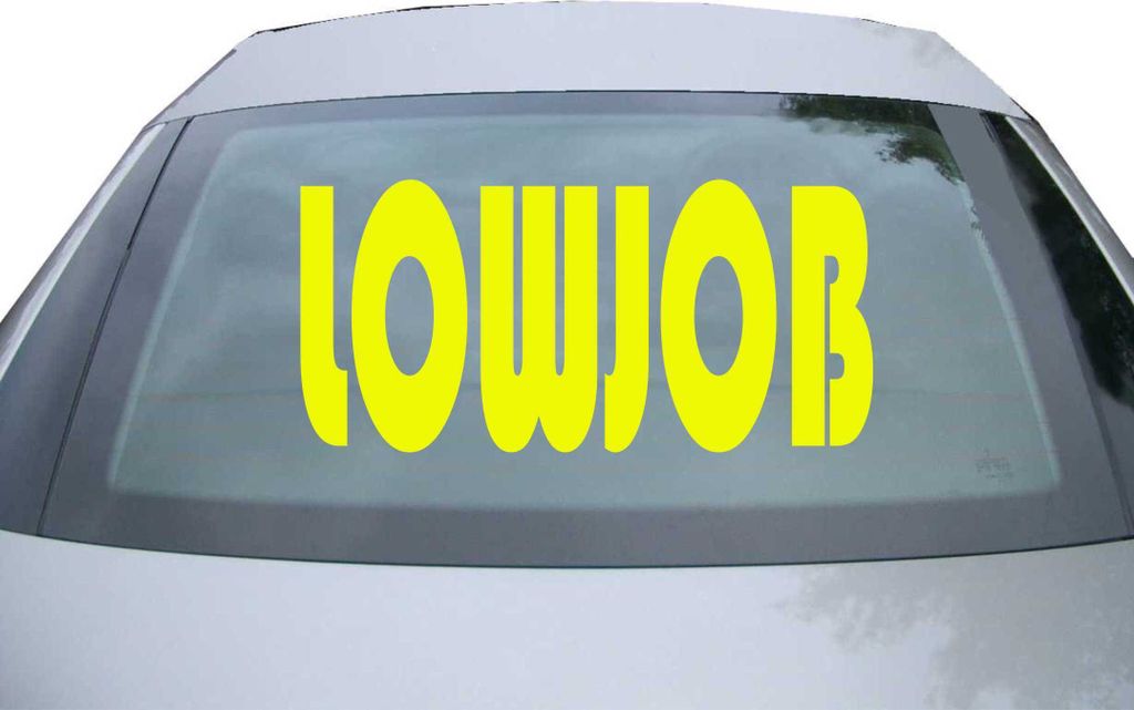 Indigos UG - Aufkleber Heckscheibe & Motorklappe DE6459 - neongelb - 600x285 mm - Lowjob - Auto Scheiben Fenster Heckklappe Tuning Racing JDM - Die...