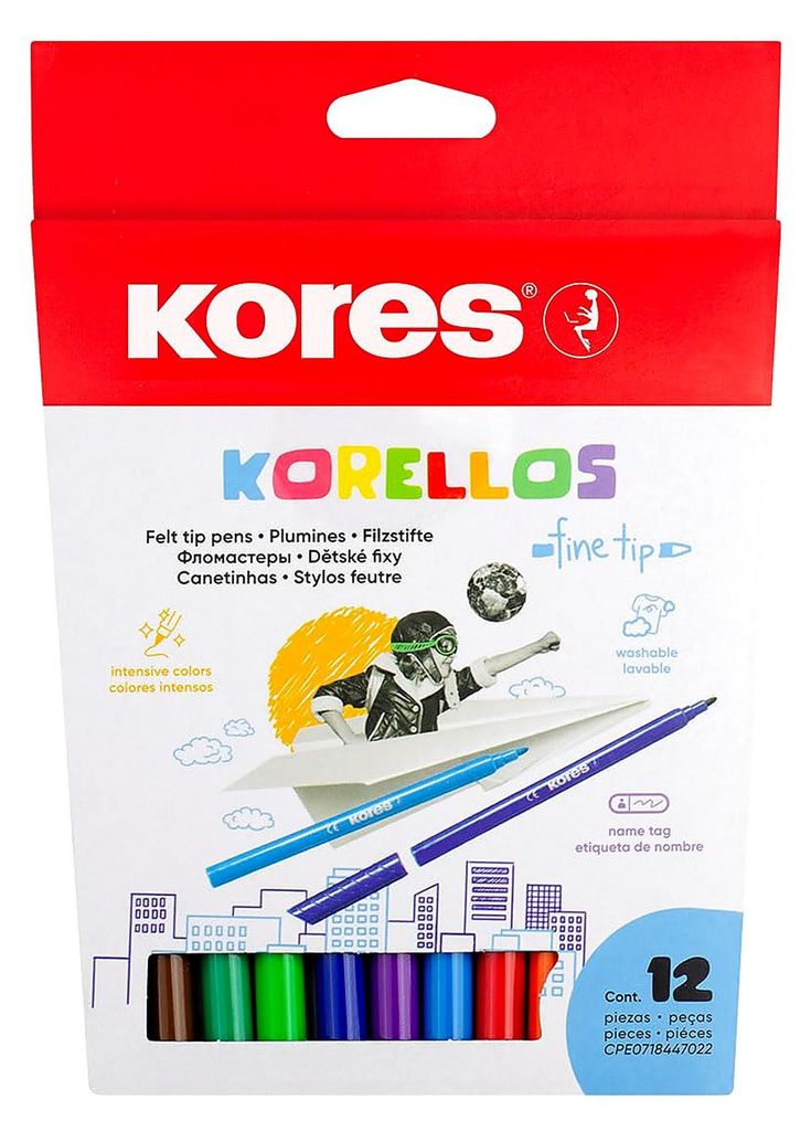 Kores Korello Filzstifte farbsortiert 12 St. Produktbild 