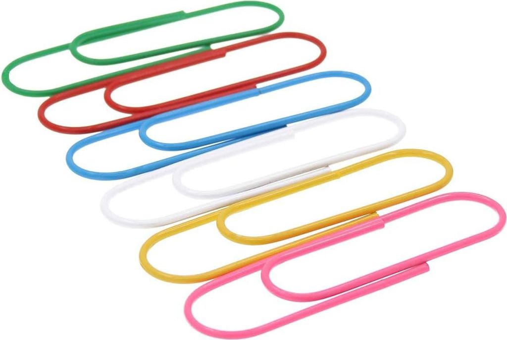 Büroklammern Groß XXL 100mm, 30 Stück Riesen Büroklammer Vinylbeschichtete Grosse Bunt Paperclips Metall (10 cm)