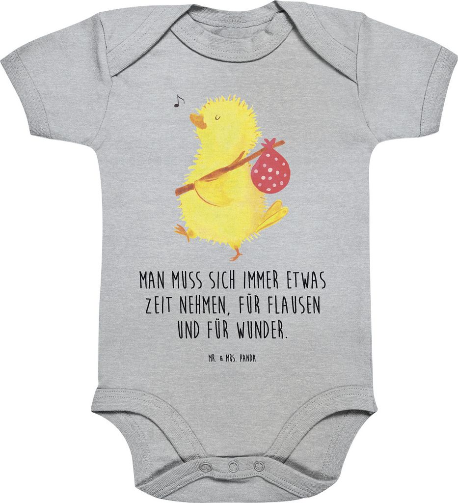 Mr. & Mrs. Panda Strampler Baby Küken Wander 3. - 6. Monat - Heather Grey - Geschenk, Ostern, Frohe, babykleidung body, Zeit, Einteiler, Reisen, B...