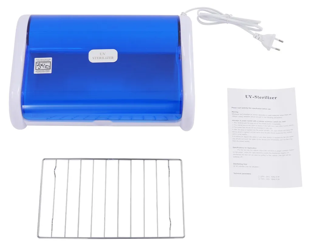 Stérilisateur UV design de table avec technologie ozone blanc et bleu