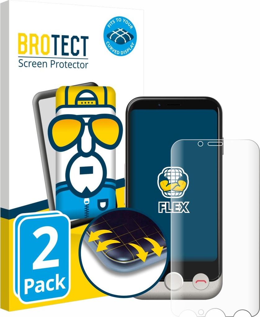 2x BROTECT Fullscreen Schutzfolie für Doro Aurora A10 Displayschutz Folie Fullcover Klar Transparent