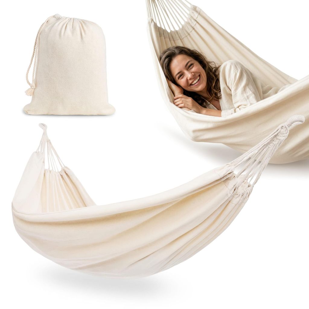 Amaca da giardino in stile boho, beige, 200 x 150 cm, con Immagine del prodotto 