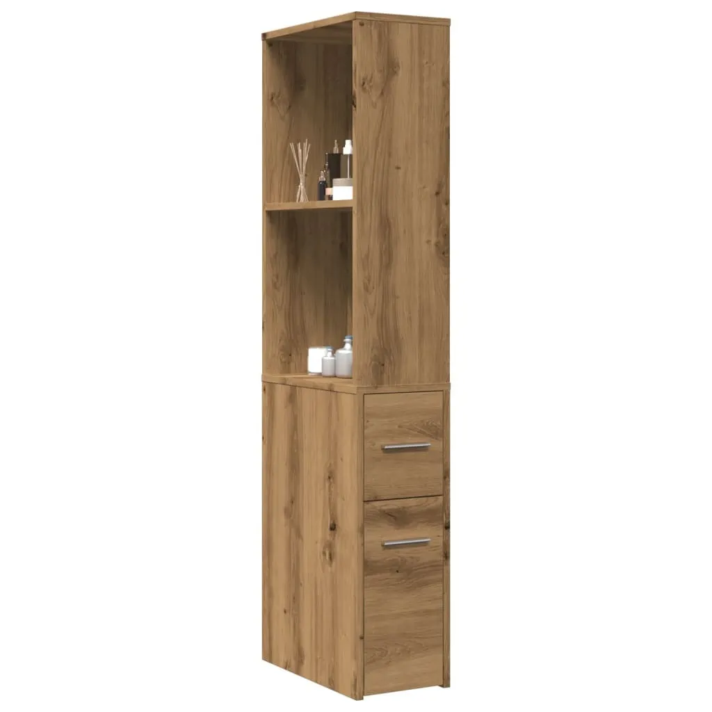 Carrello Bagno Salvaspazio Maison Exclusive Rovere Naturale 4 Ruote