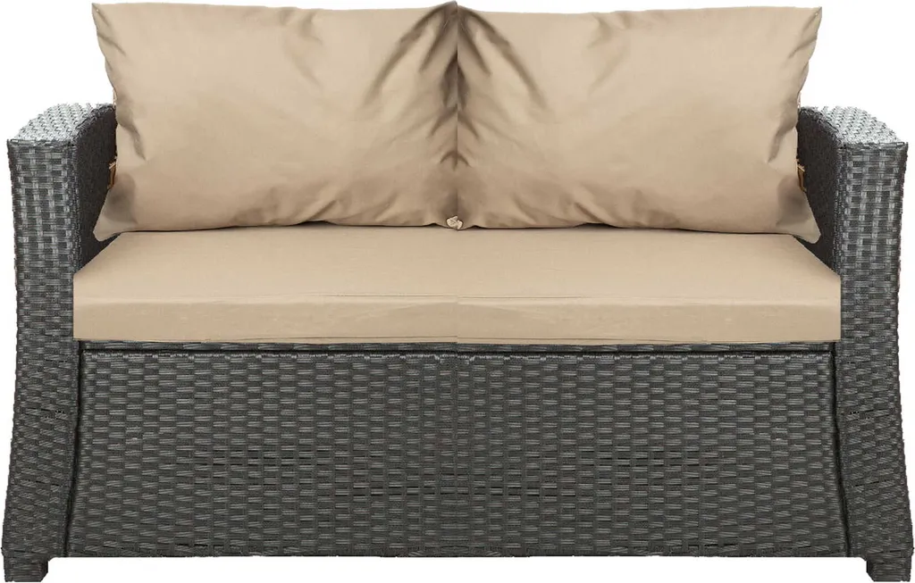 Cuscini Ricambio Divanetto Giardino 112x50 Beige - 2 Posti Rattan
