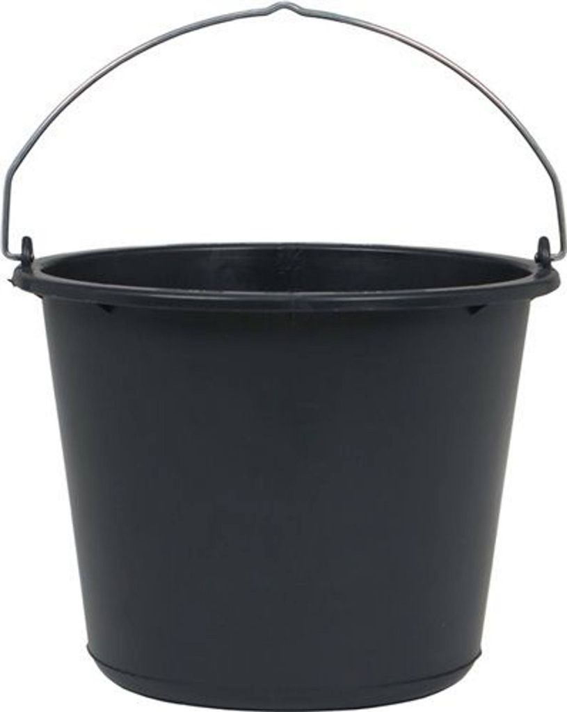 Baueimer 12 l schwarz Recycling-Kunststoff