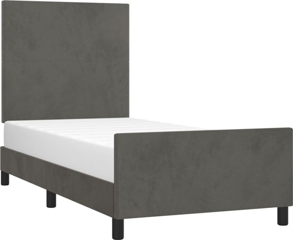 Bettgestell ohne Matratze Dunkelgrau 100x200 cm Samt