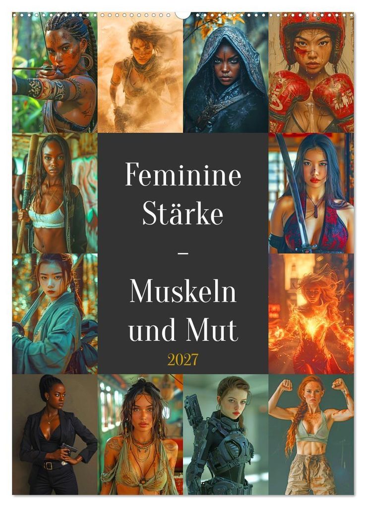 Feminine Stärke - Muskeln und Mut (Wandkalender 2027 DIN A2 hoch), CALVENDO Monatskalender