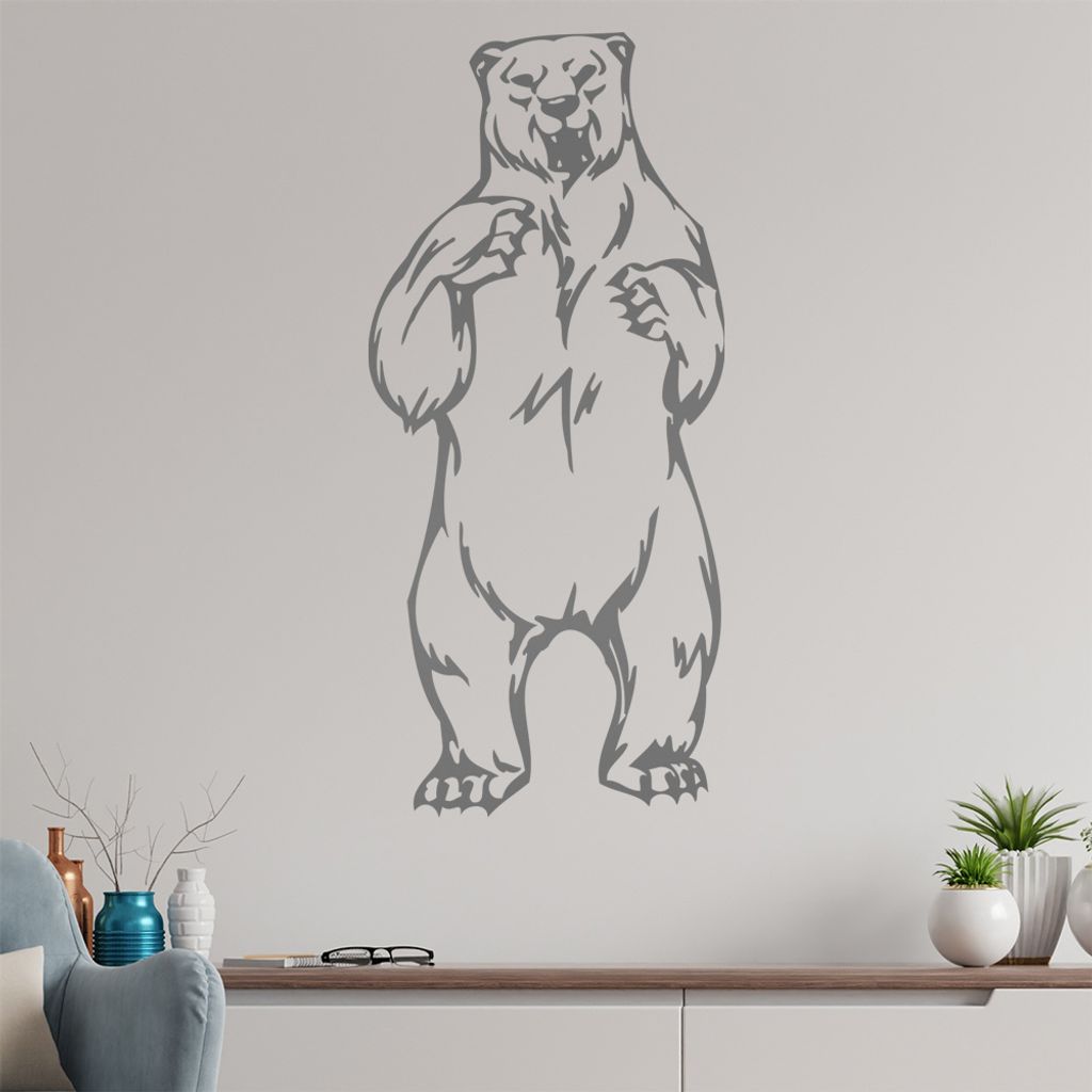 Bär Wandtattoo in 6 Größen - Wandaufkleber Wall Sticker - Dekoration, Küche, Wohnzimmer, Schlafzimmer, Badezimmer