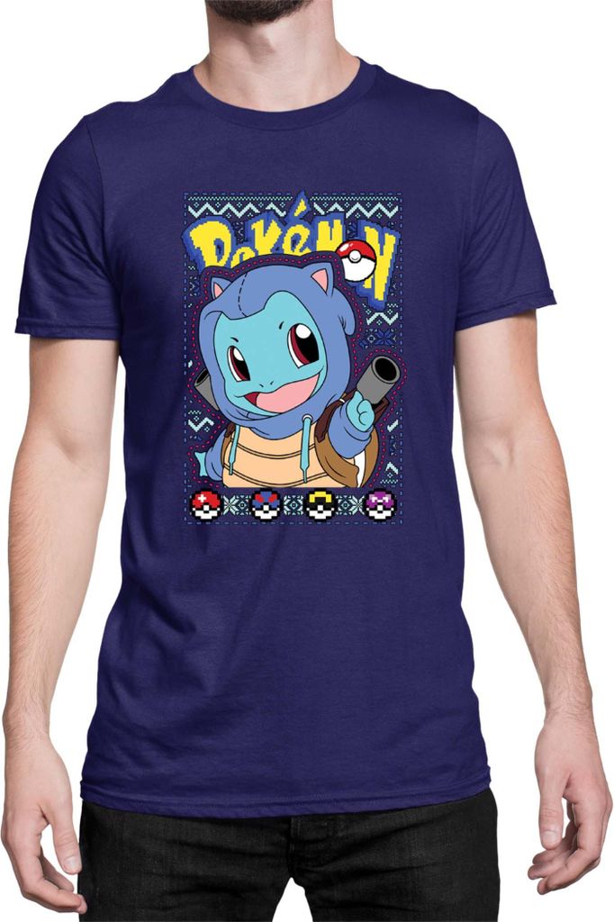 Herren T-Shirt Japan Manga Anime Comics Pokemon 046, Man 3XL / Dunkelblau