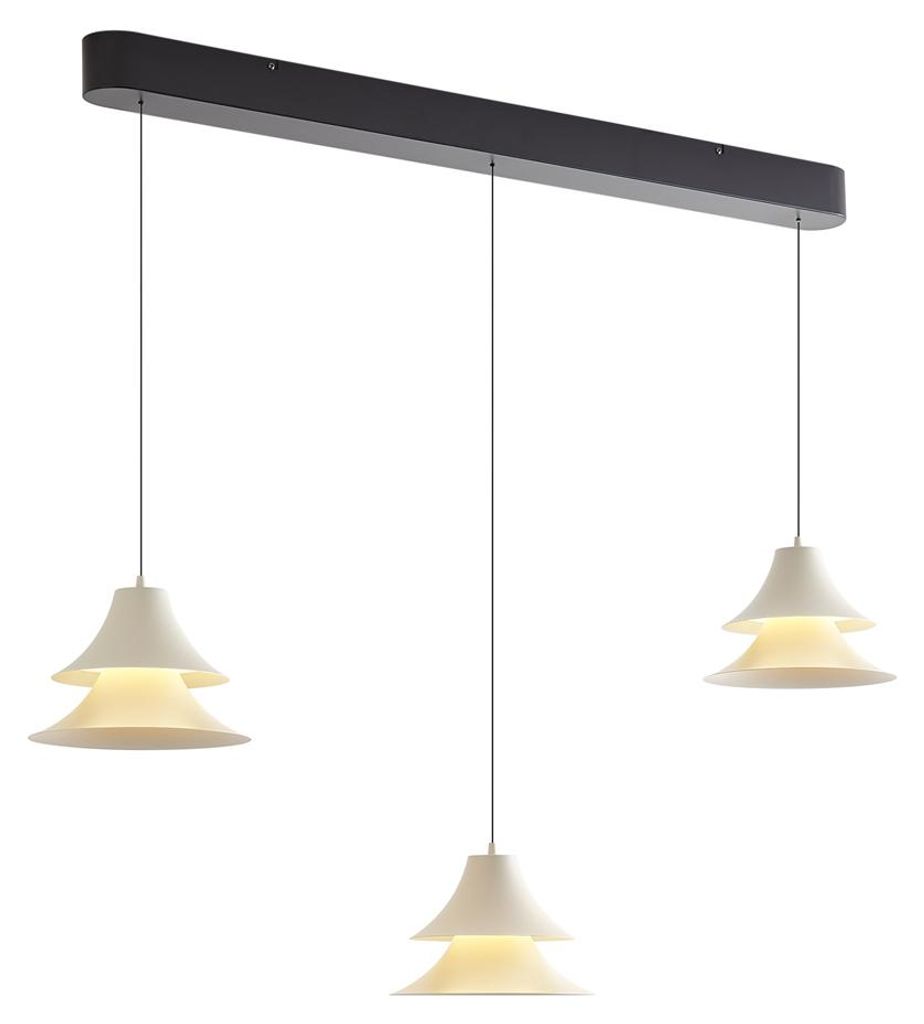 Qazqa Esstisch Modern Pendelleuchte, Pendellampe - Witch - Schwarz, Rund, 2700K, warmweiß, dimmbar, 3-flammig, 132cm, Ideal als Esszimmerlampe, B...