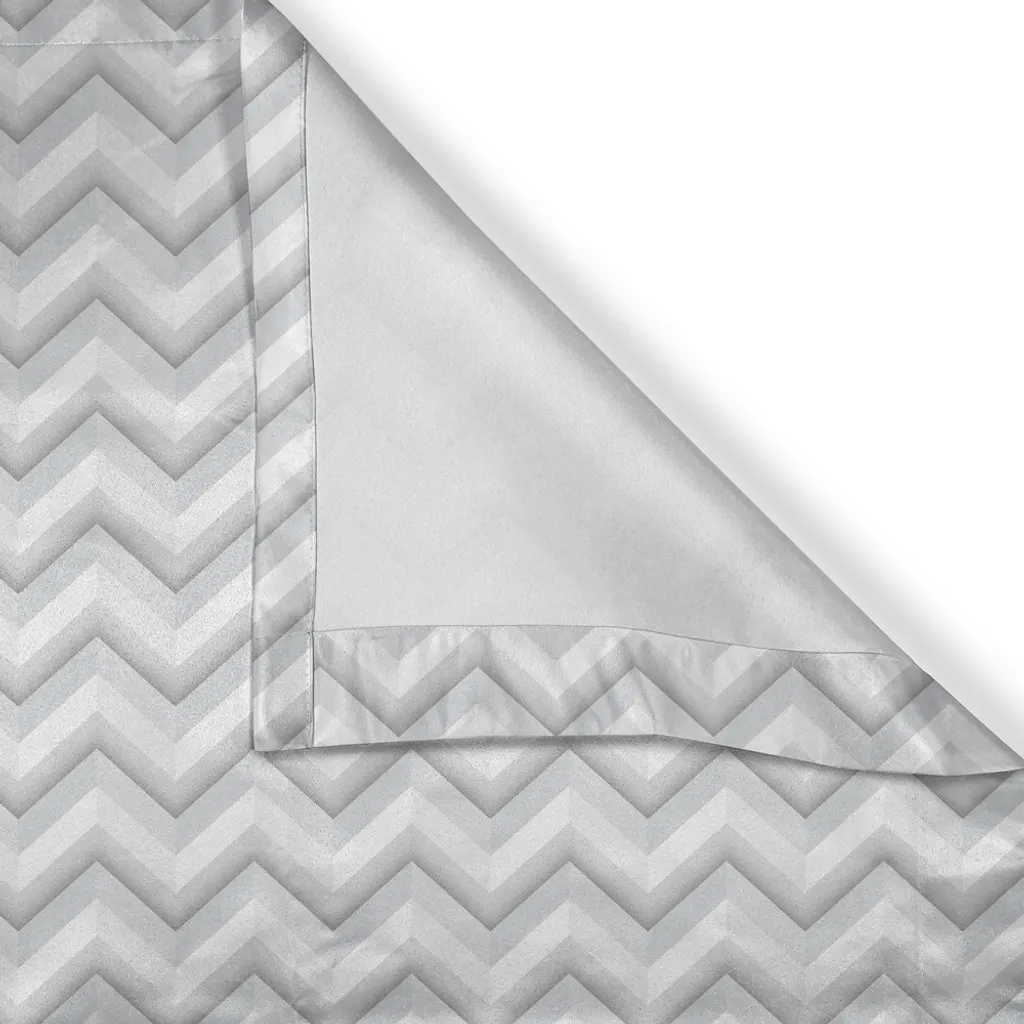 Rideau à Œillets Motif Géométrique Imprimé Gris, Set de 2 Panneaux Pro - 3